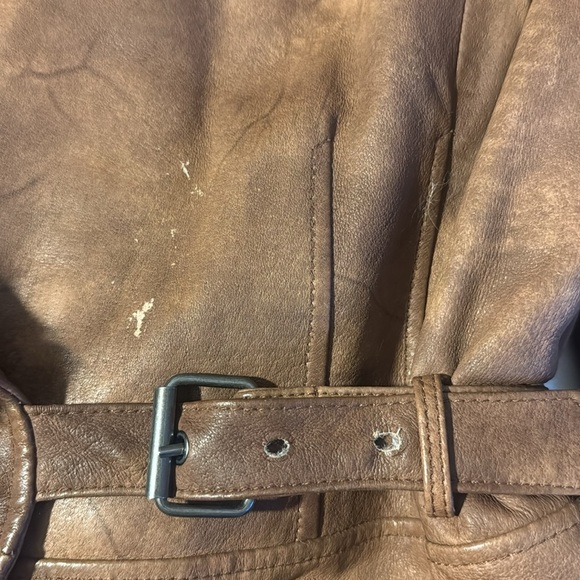 VINTAGE DANIER LEATHER JACKET WITH RABBIT FUR TRIMMING ON COLLAR AND CUFFS L - Picture 7 of 17